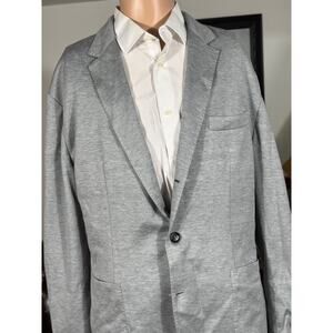 Brunello Cucinelli Knit stretch Blazer Cotton Silk Gray 46R US Unstructured EUC